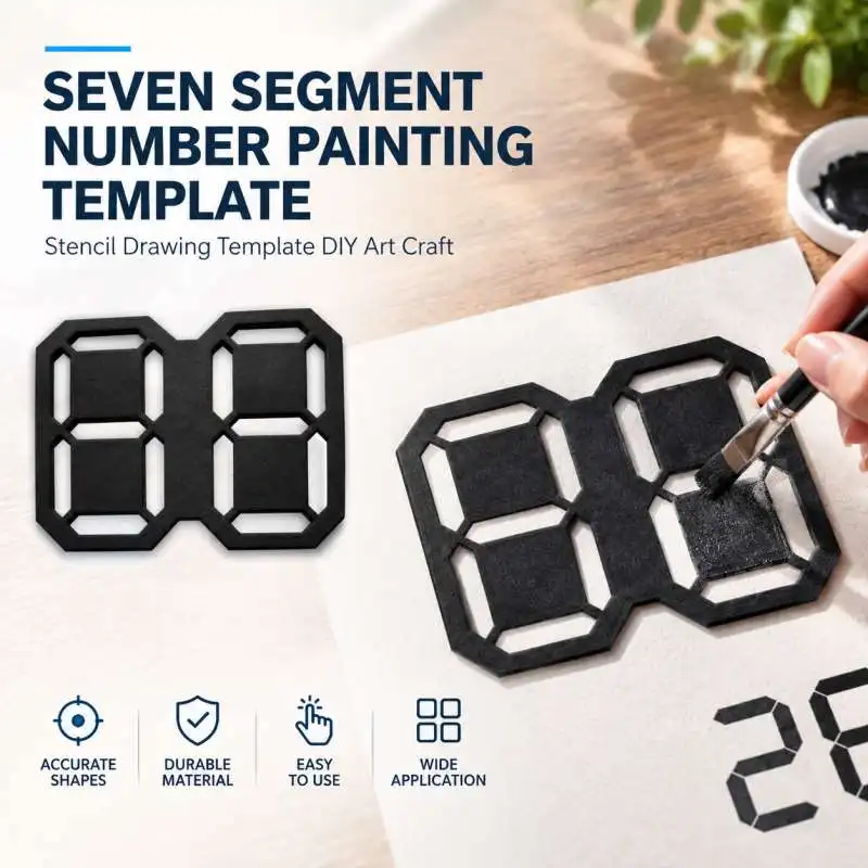 Seven Segment Number Painting Template Stencil Drawing Template DIY Art Craft