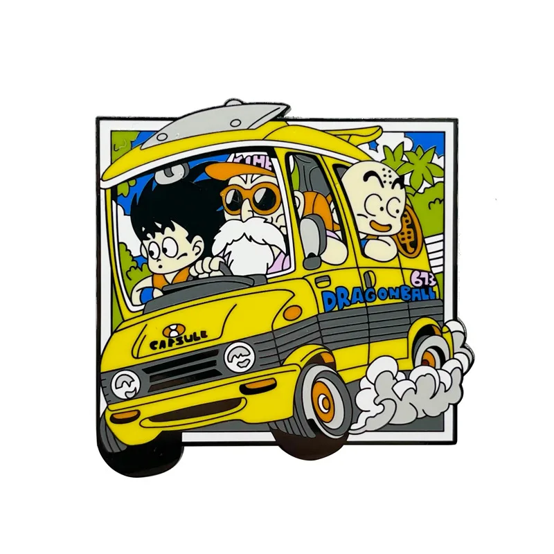 Dragon Ball Wukong Drive Car Enamel Pin Kuririn And Master Roshi Cartoon Brooch Backpack Collar Lapel Badge Fashion Jewelry Gift