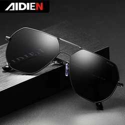 Men polarized sunglasses anti-glare car driving glasses classic Vintage design metal frame brand Mirror retro male black shades