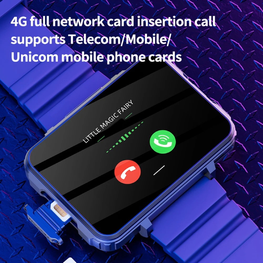 남성용 방수 AMOLED 스크린 스마트 워치, GPS, 와이파이, SOS, 안드로이드, IOS 폰, 4GB, 64GB 카메라, 1400mah 배터리, 4G, 2.4 인치