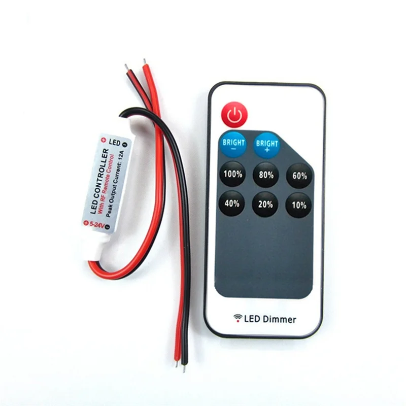 【Flash-Deal!】Mini LED Single Color Dimmer DC 5V 12V 24V 5050 2835 Strip Lights Constant Voltage PWM Signal Controller RF 9-Key R