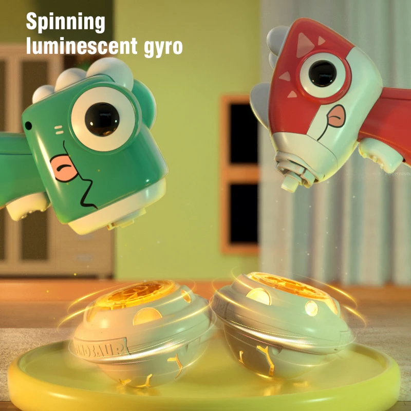 2 In1 Fun Flying Saucer Gyro Pet Toy Interactive Cartoon Dinosaur Air Rocket Launcher Sport Games Kids Toys for Children Cats