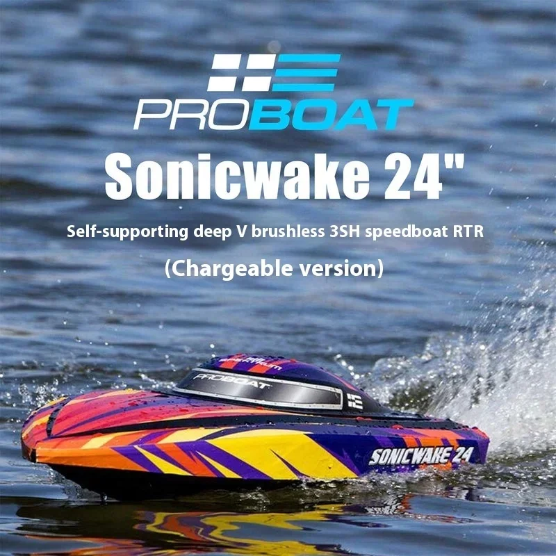 

Proboat Sonicwake 24 Inch Simulation Remote Control Electric Boat Model Self Centering Deep V Brushless 3s Speedboat Rowing Boat