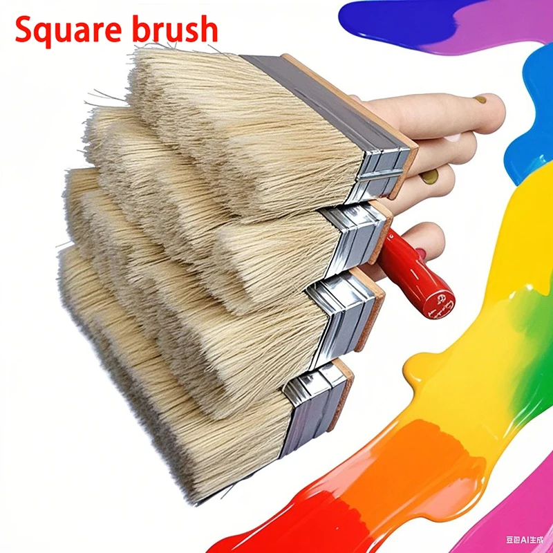 Double Head & Large Square Paint Brush l Wall Painting Brush For Latex Paint Glue Varnish House Decoration DIY Craft Coating Too