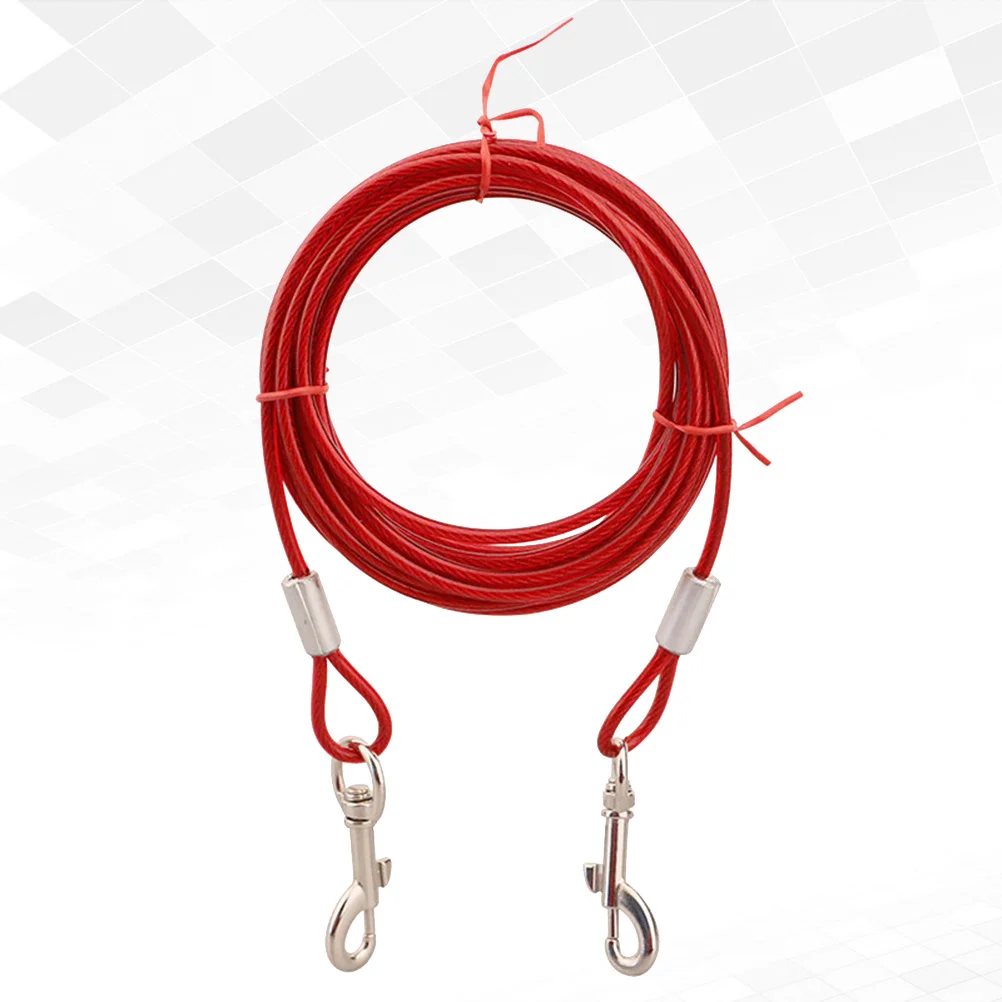 

Double Head Red Lengthened Dog Chain Durable Pet Pulling Rope Practical Hauling Cable Comfortable Grip Dog Pulling Rope