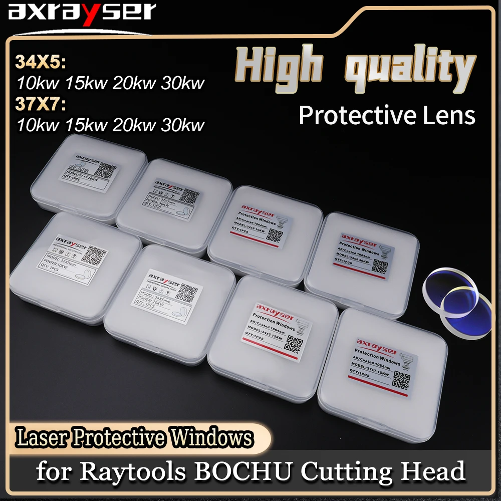 

Axrayser High Quality Protective Windows Premium series 34x4 37x7 Fused Silica Prorotective Lens for Raytools Bochu Laser Head