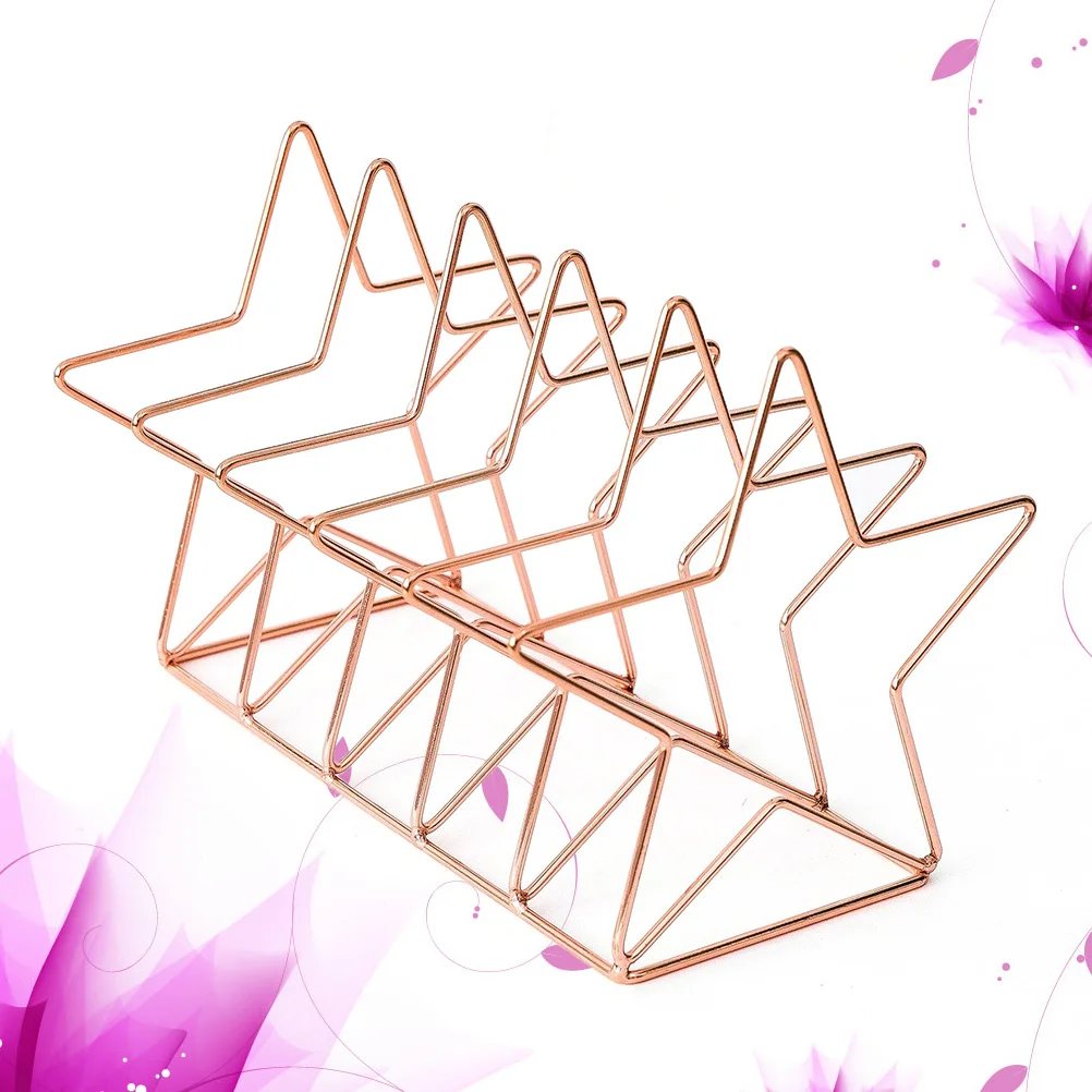 ارتفع الذهب الحديد الفن شكل نجمة سطح المكتب رف كتب الإبداعية بسيطة المنظم رف الشمال نمط حامل كتب تخزين مكتب المنزل #2