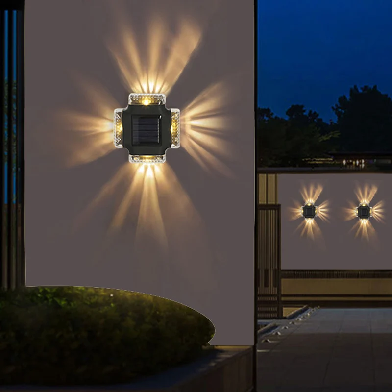 LED Solar Wall Lamp Outdoor Waterproof Up and Down Luminous Lighting Garden Decoration Stairs Fence Solar Sunlight Light Lamps