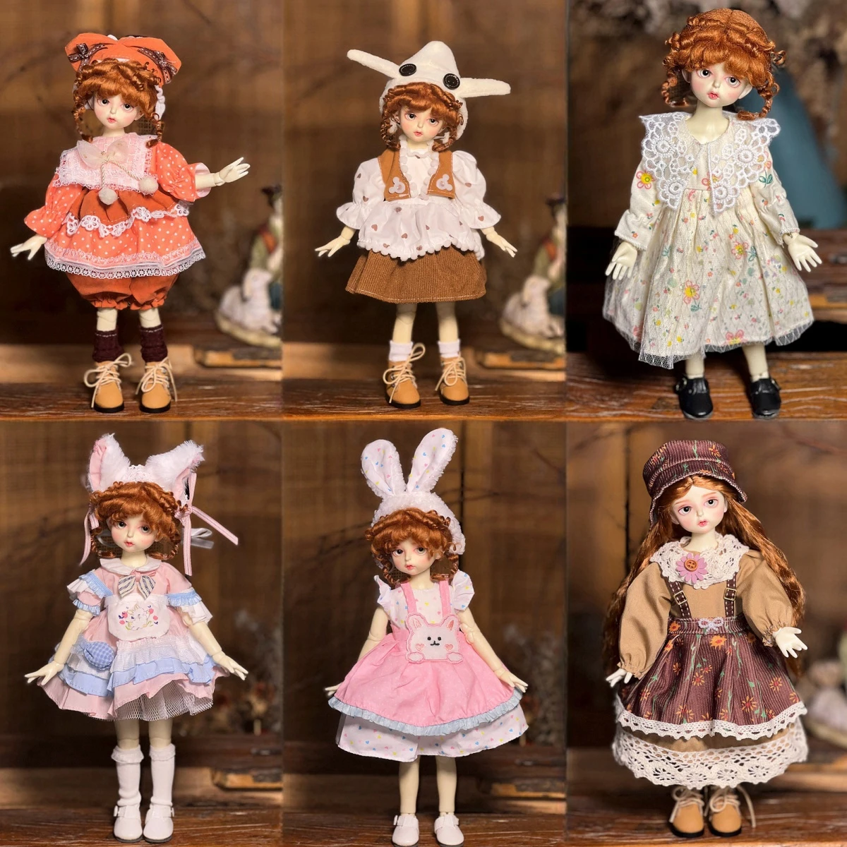 1/6 BJD Doll Dress Up Set 30cm Doll Kawaii Skirt Set Girl Dress Up Game Doll Clothes