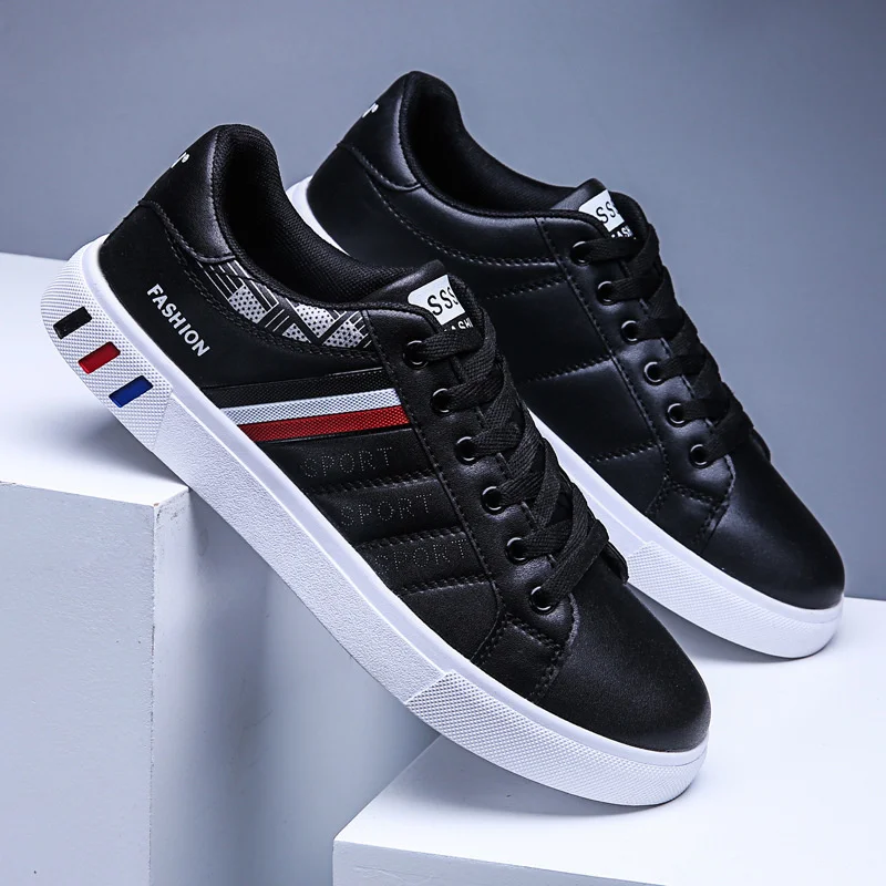 

Autumn Spring 2023 Black Vulcanized Sneakers Boys Cheap Flat Comfortable Shoes Men Sneakers Sapatenis Masculino chaussures