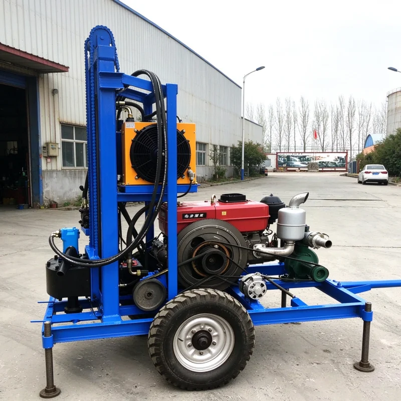 Customized Portable Diesel Hydraulic Wheel Crawler Precise Drilling 100M 180M 35HP Water Well Drilling Rig