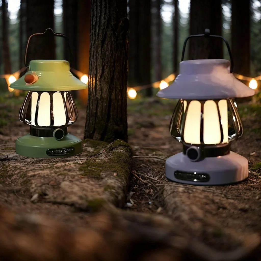 ​​Retro Snail Camping Night Light - Portable Rechargeable Outdoor Tent Light for Courtyard Atmosphere​​