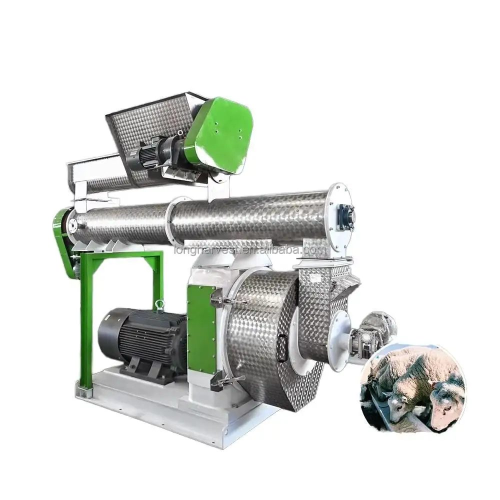 Hot Sale Feed Processing Machine 1ton/H 18.5kw Chicken Fish Cow Turkey Sheep Making Equipment Feed Mill Pellet Production Line
