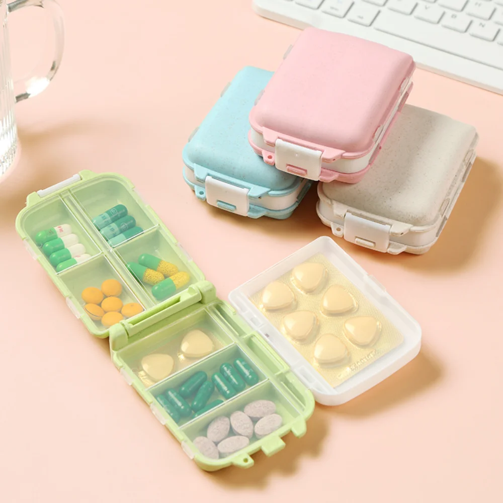 New Portable Weekly Pill Organizer 8 Grids Medicine Pill Box Small Travel Vitamin Cases Container Storage Tablet Fish Oils Tools
