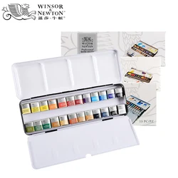 NEW 1 Box Winsor Newton Cotman Solid Watercolor Paint 12/24 Colors Iron Box Set Professional Artist Pigment Art supplies
