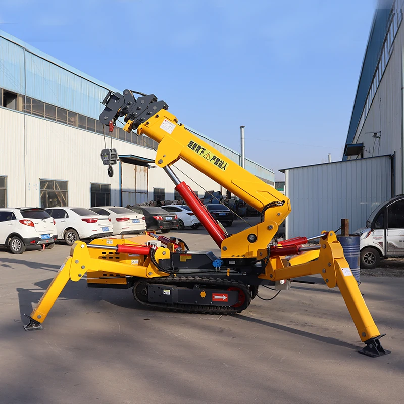 Flexible Crawler Spider Crane Self Loading Mini Tracked Utility Hoist Indoor Exterior Wall Cladding Installation
