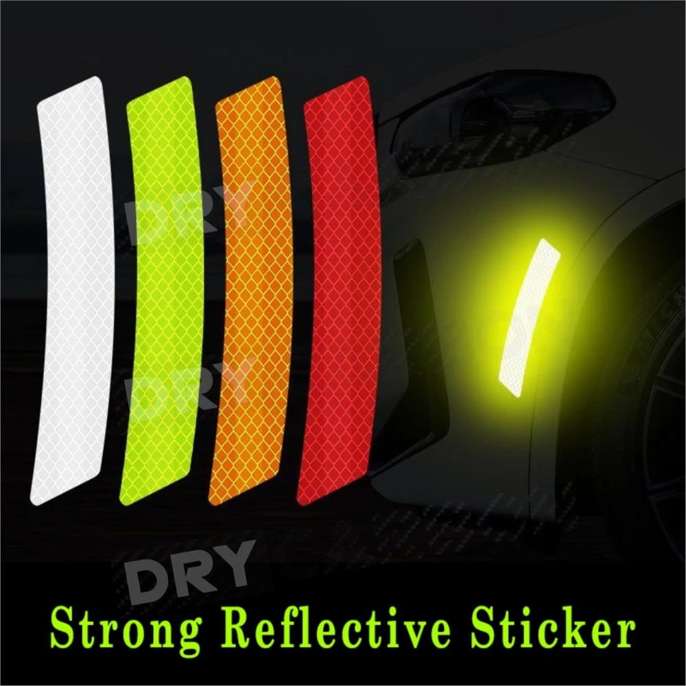 Reflective Car Door Sticker Safety Opening Warning Reflector Tape Decal Car Accessories Exterior Interior Reflective Sticker