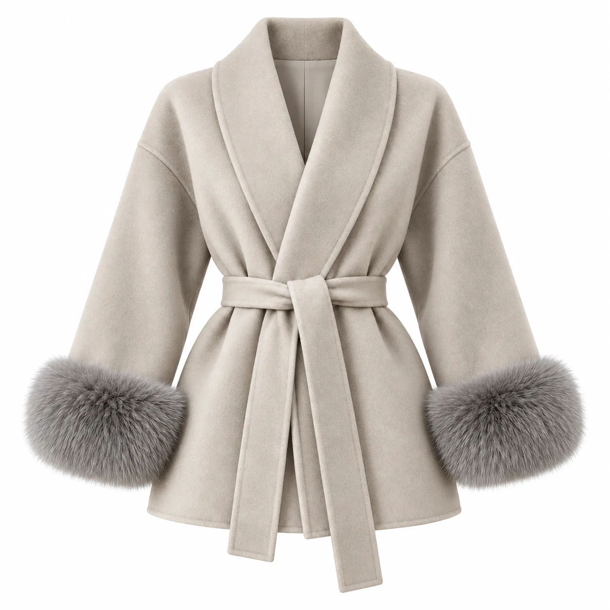 Premium sense oversized fox hair double-sided cashmere coat women's 2026 winter new small short woolen coat