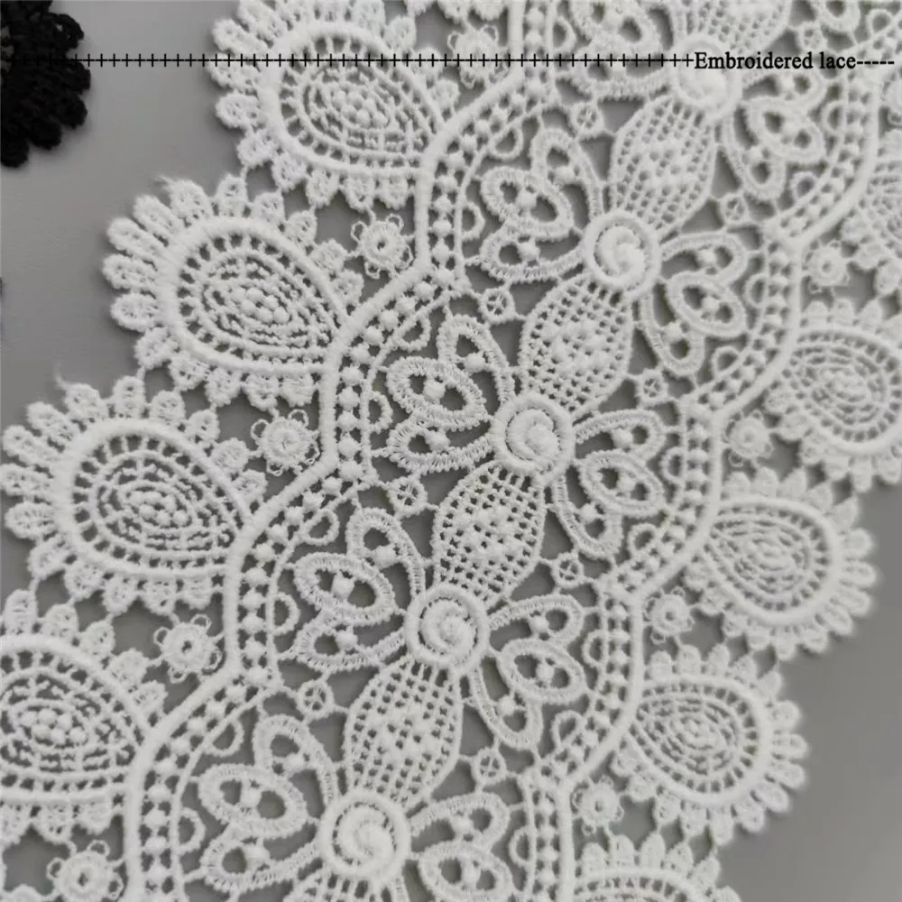 Black White Lace Fabric DIY Crafts Sewing Suppies Decoration Accessories For Garments Milk silk Lace Trim