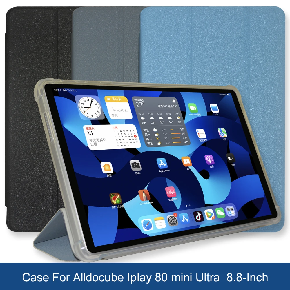 Funda Case for Alldocube IPlay 80 Mini Ultra Case 8.8' Inch Tablet PC Flip Book Cover with TPU Soft Back Coque