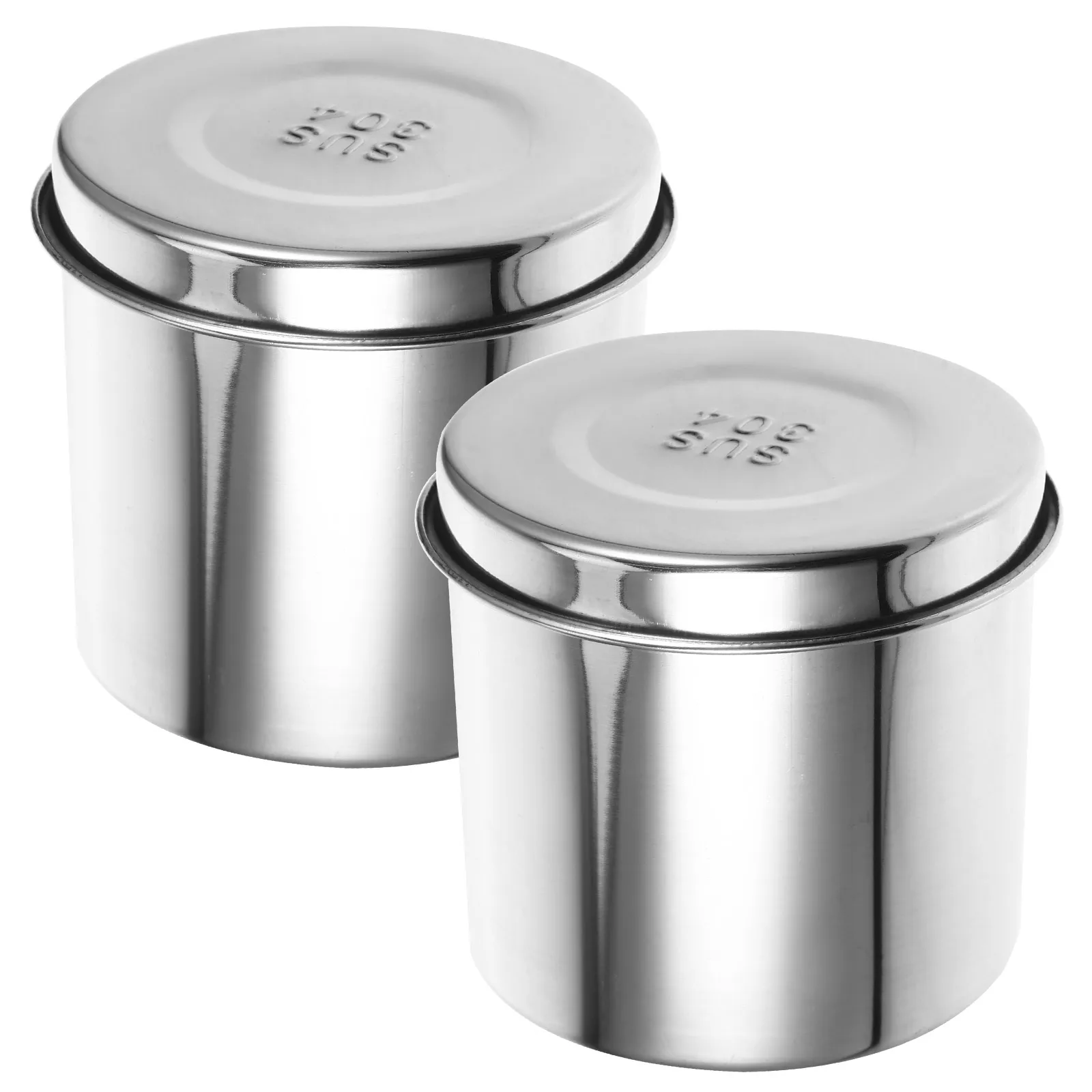 

2pcs 304 Stainless Steel Ointment Jars 10cm Sealed Lid Cotton Balls Gauze Storage Bathroom Containers Iodine Resistant