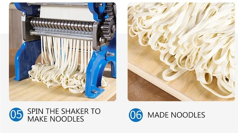 

Hand cranked noodle press and dumpling skin integrated machine for household use