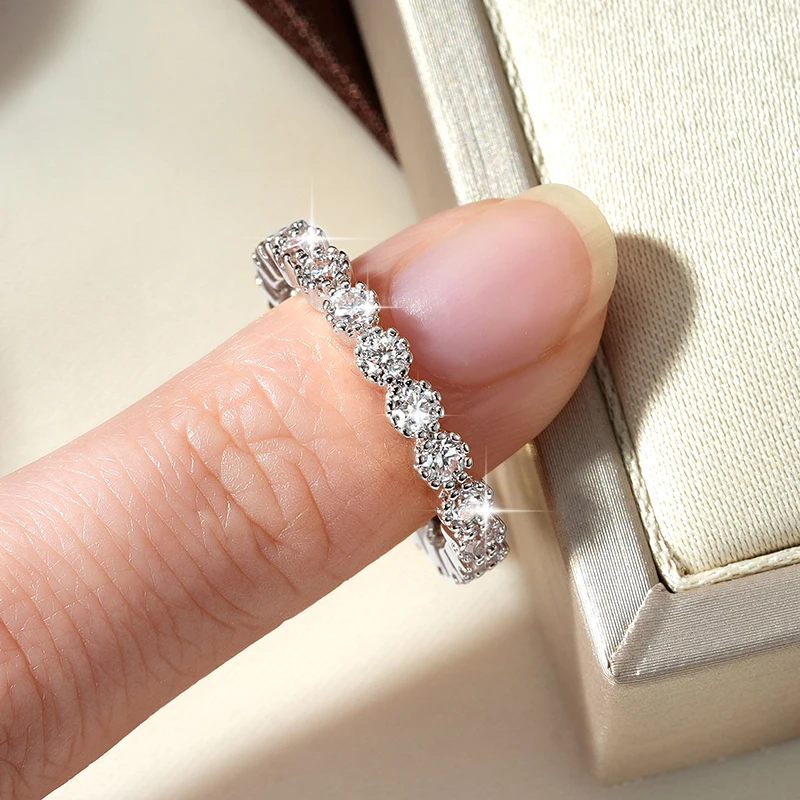 

Ehhai GRA Certified Moissanite Classic Full Eternity Band Engagement Ring for Women 14K Gold Filled Wedding Fine Jewelry Gifts