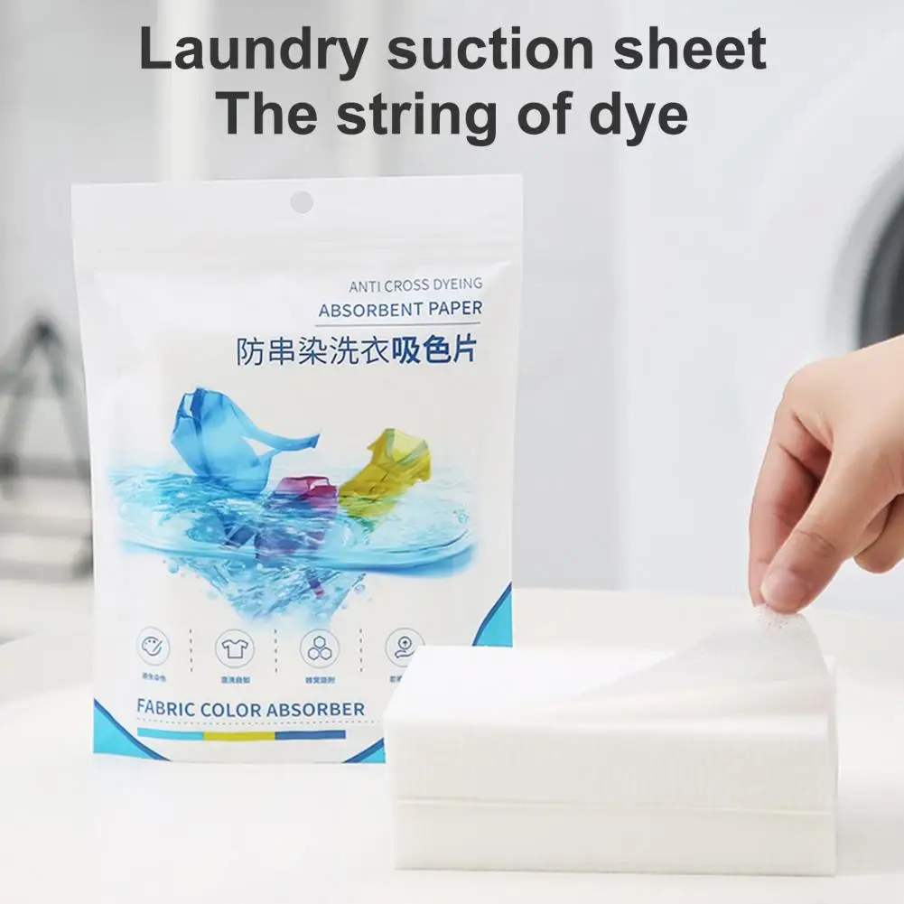 50 Pcs Laundry Sheet Concentrated Fragrance Free Maintains Original Colors Non-woven Fabric Laundry Dye Trapping Sheet For Home