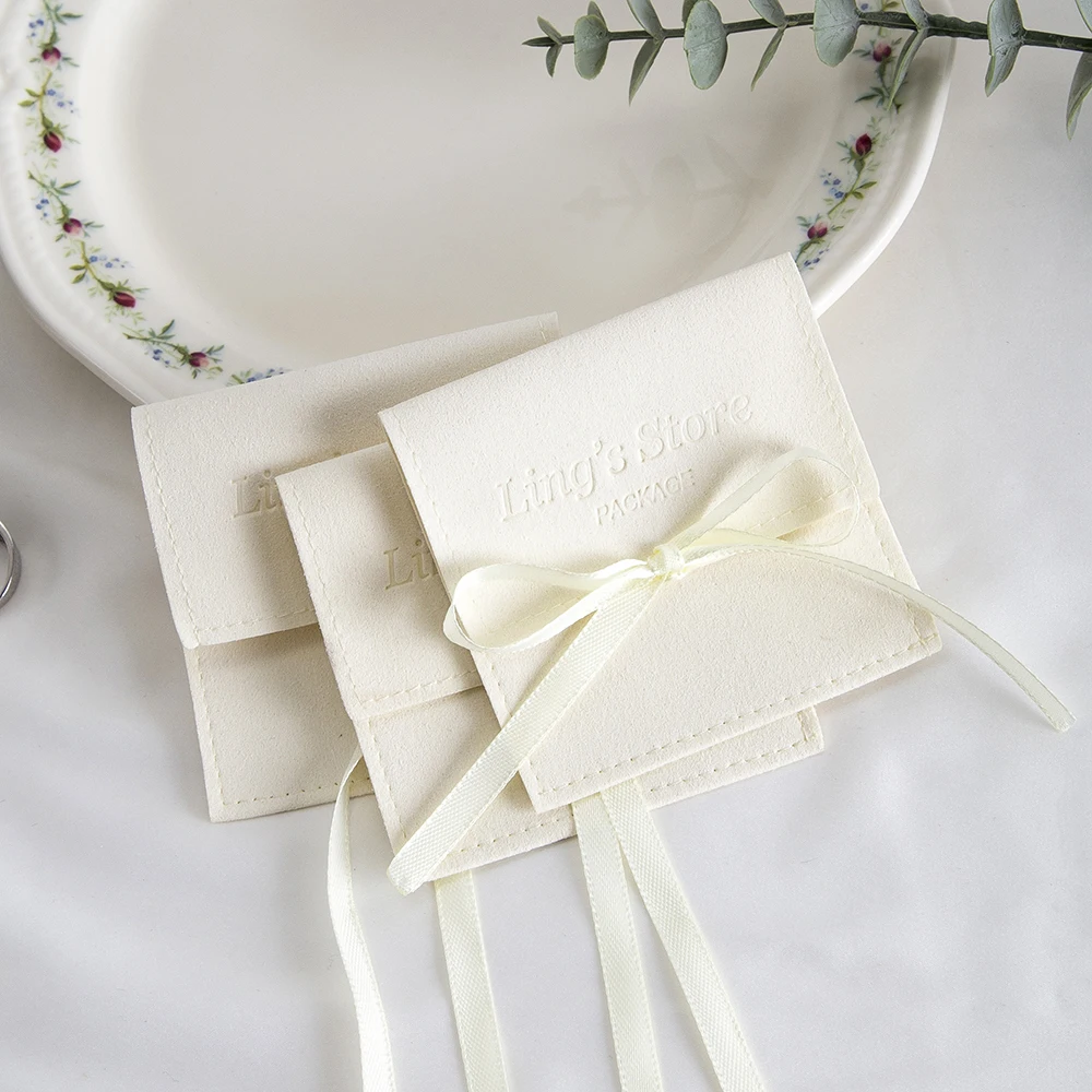 100Pcs Microfiber Velvet Bag Jewelry Present Boutique Pouch for Necklace Bracelet Cosmetic Wedding Gift Package Envelope Pockets