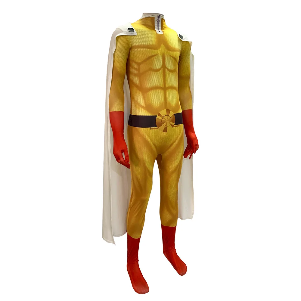 بدلة تنكرية لشخصية وان بانش مان من الأنمي، زي قتالي ضيق، زي شامل للهالوين، بدلة سوبر هيرو للمعلم، مصنوعة من ألياف ثلاثية الأس... #5