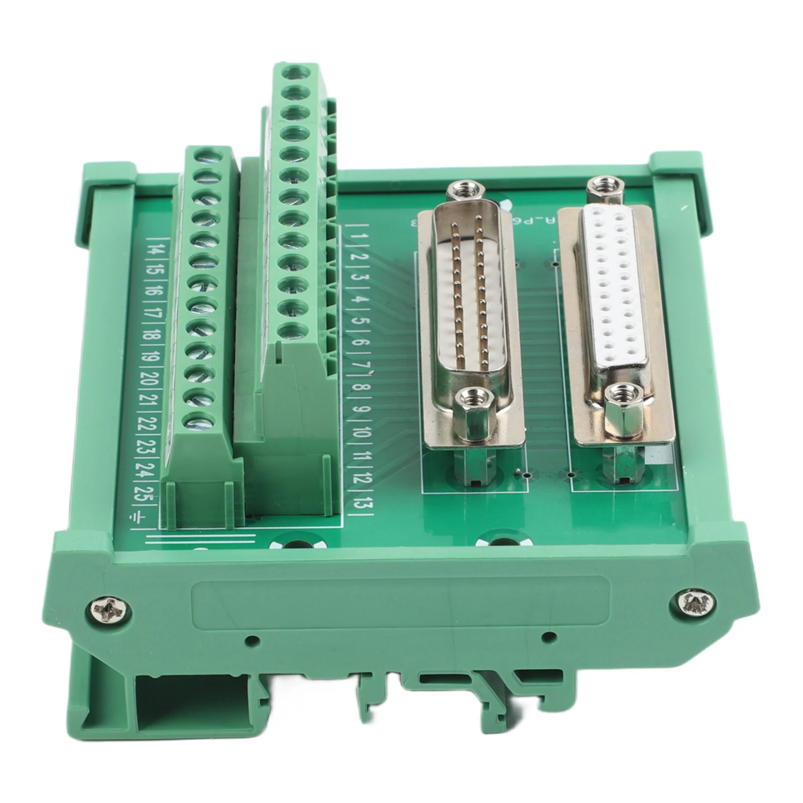 DB25MG6 Male to Female Terminal Block Adapter with DIN Rail Mount and Screw Terminal for Flexible Connection Options