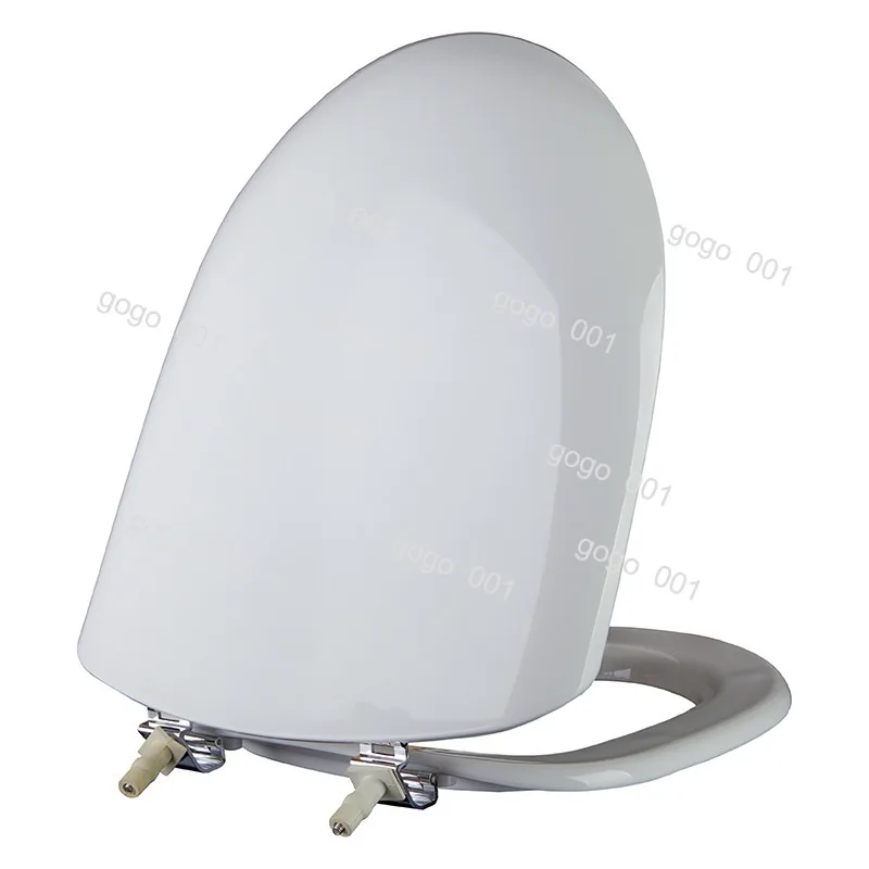 Vintage Toilet Seat Cover DH19M, Back Insert Side Mount U-Shape Curved Trapezoid Lid in Bone White Color