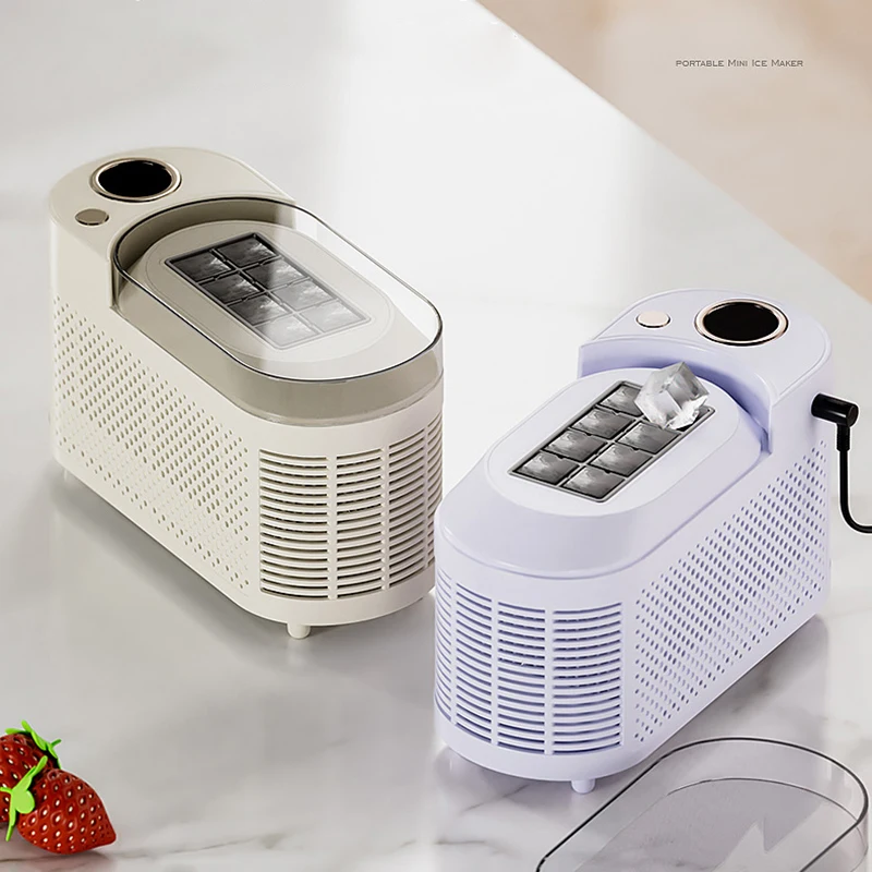 

110V-220V Portable Small Ice Maker Mini Home Dormitory Office Camping 12V Car Cube Ice Automatic Ice Making Box Ice Machine