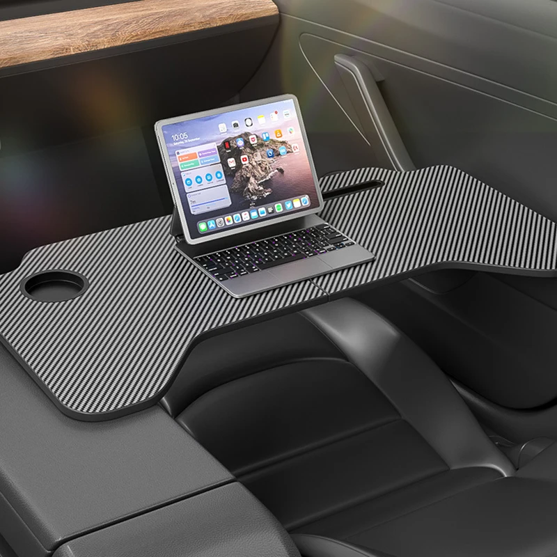 Car Tray Table Foldable Eating Table For Tesla Model 3 / Y Auto Drinks Tray Holder Multifunctional Table Car Camping Accessories