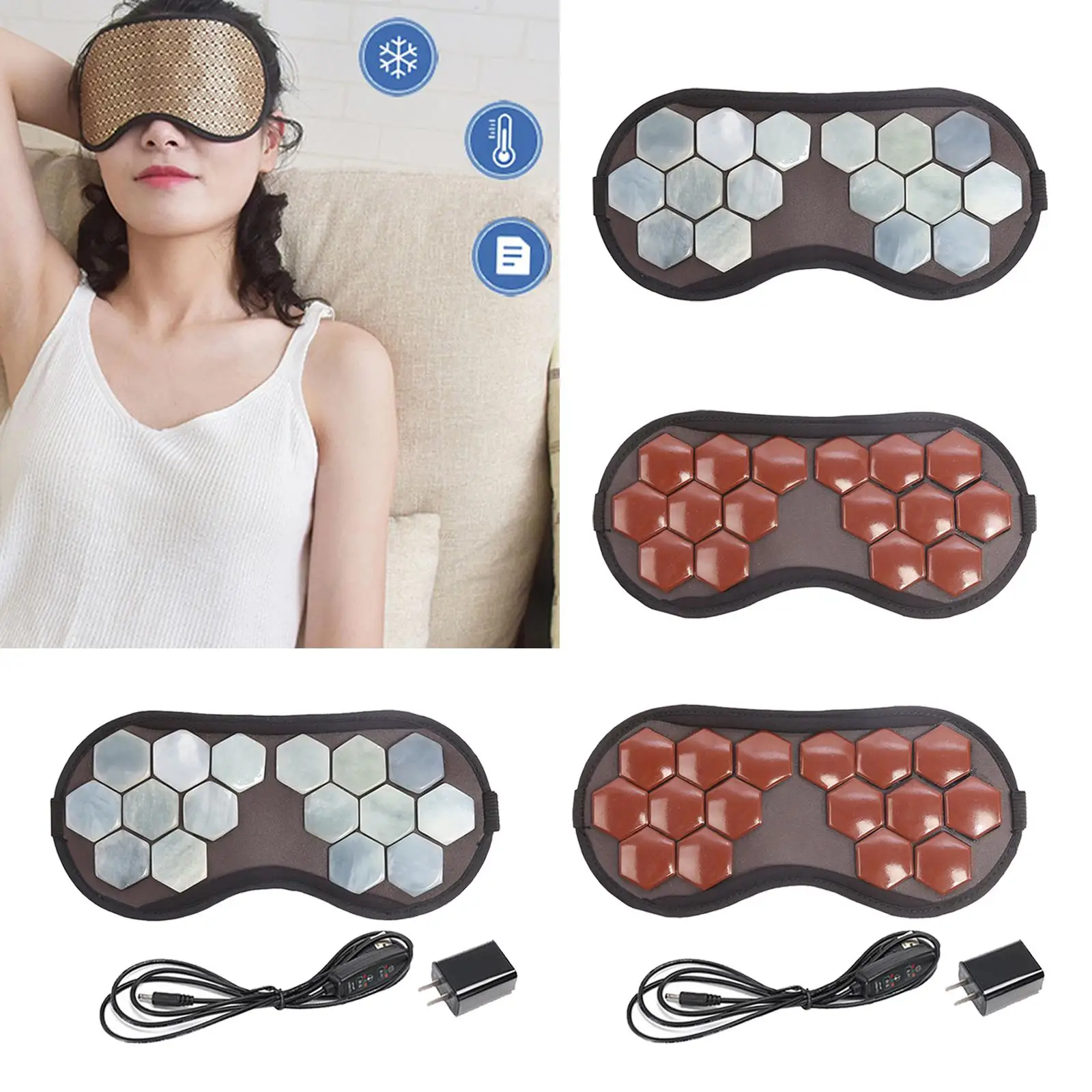 Sleep Eye Mask Eye Compress 16Pcs Stone Sleeping Mask for Eye Strain Soothe Health Care