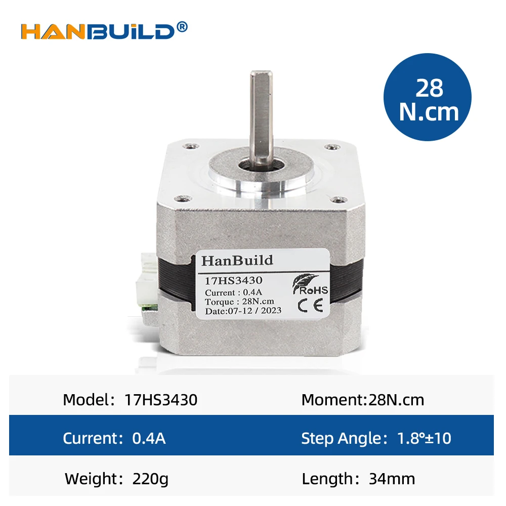 1PCS Nema17 Stepper Motor 42 Series motor 42BYGH 0.4A 34mm 17HS3430 motor 4-lead for 3D printer CNC