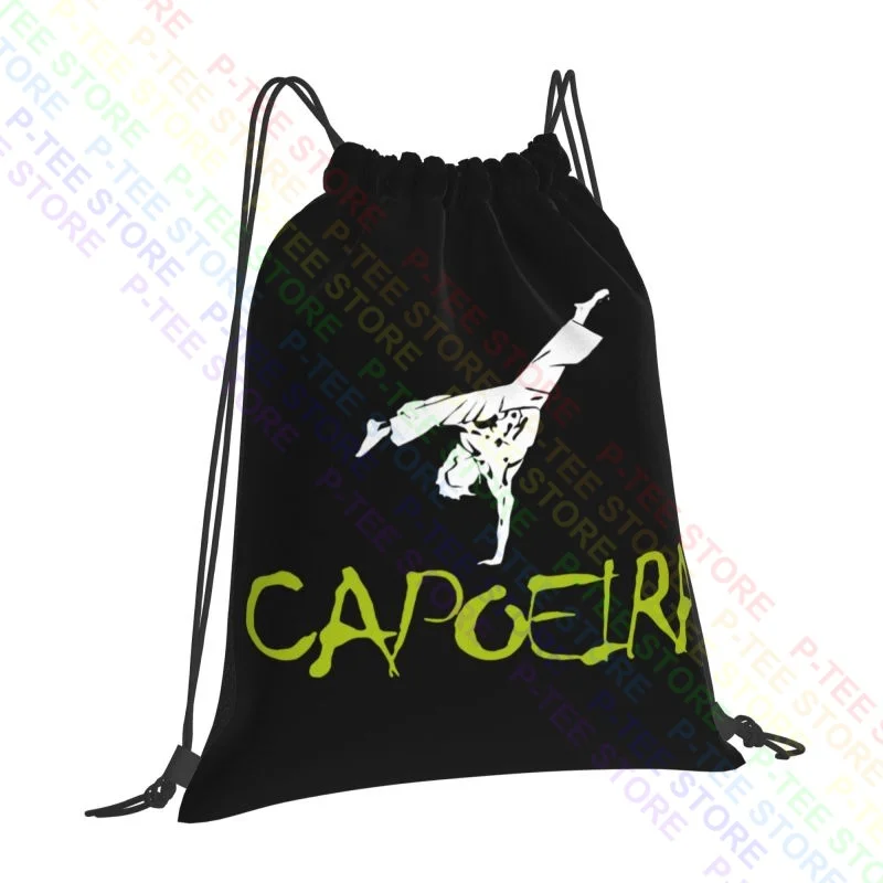 Capoeira-bolsas con cordón para gimnasio, morral escolar de estilo Graffiti para viaje