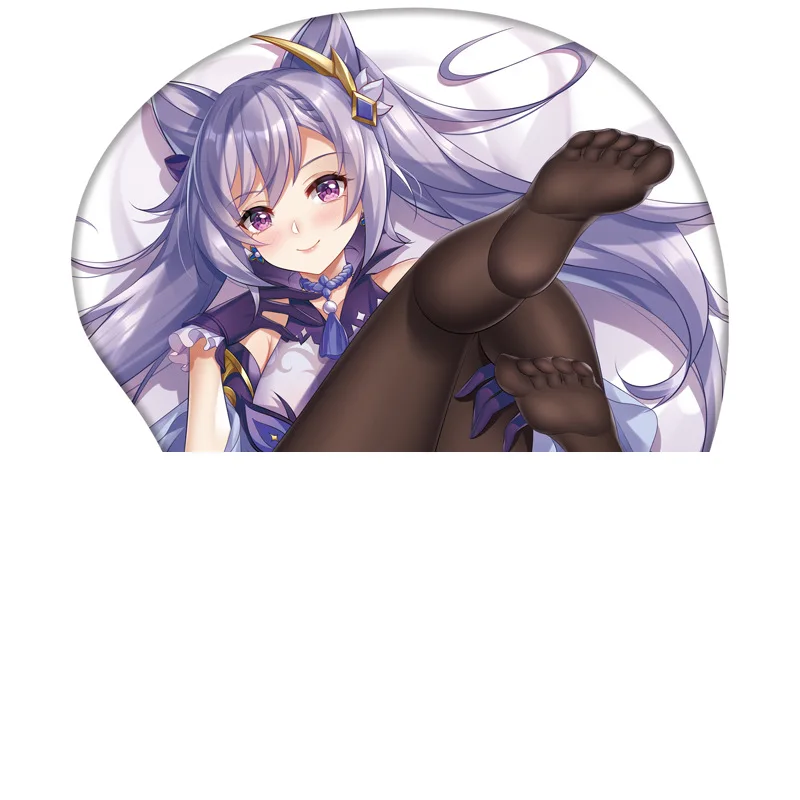 

NEW Non-slip Cartoon Anime 3D Sexy Hip Silicone Mouse Pad Genshin Impact Figure Keqing Wrist Rest Support Gaming Mousepad Mat