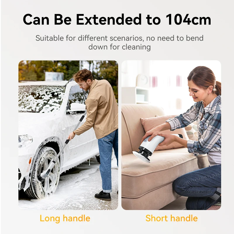 فرشاة تنظيف كهربائية محمولة متعددة الوظائف 10 في 1 مع وظيفة تلسكوبية وأرضية الحمام وأداة تنظيف المطبخ #6