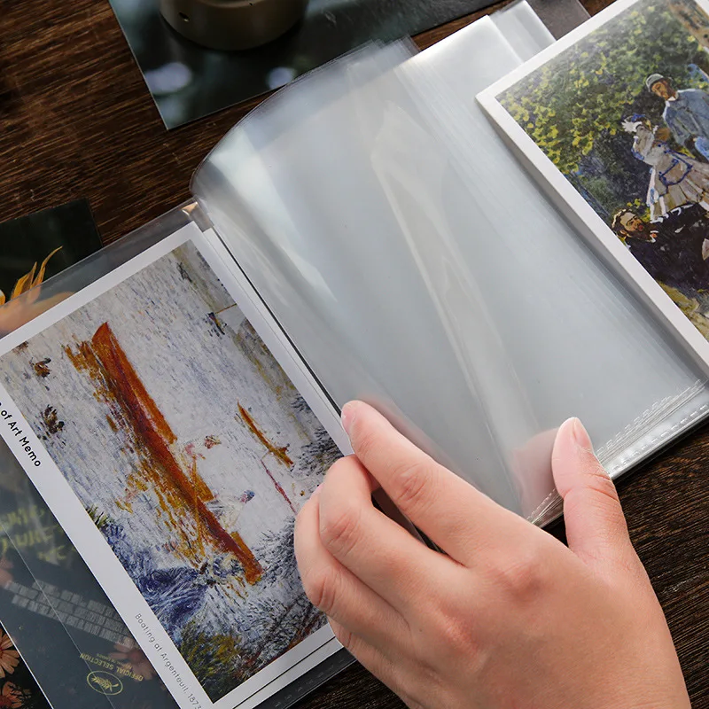 40pcs/book A6 Storage Booklet Simple Large-Capacity Waterproof Photo Storage Book High Quality PP Material Photo File Folders