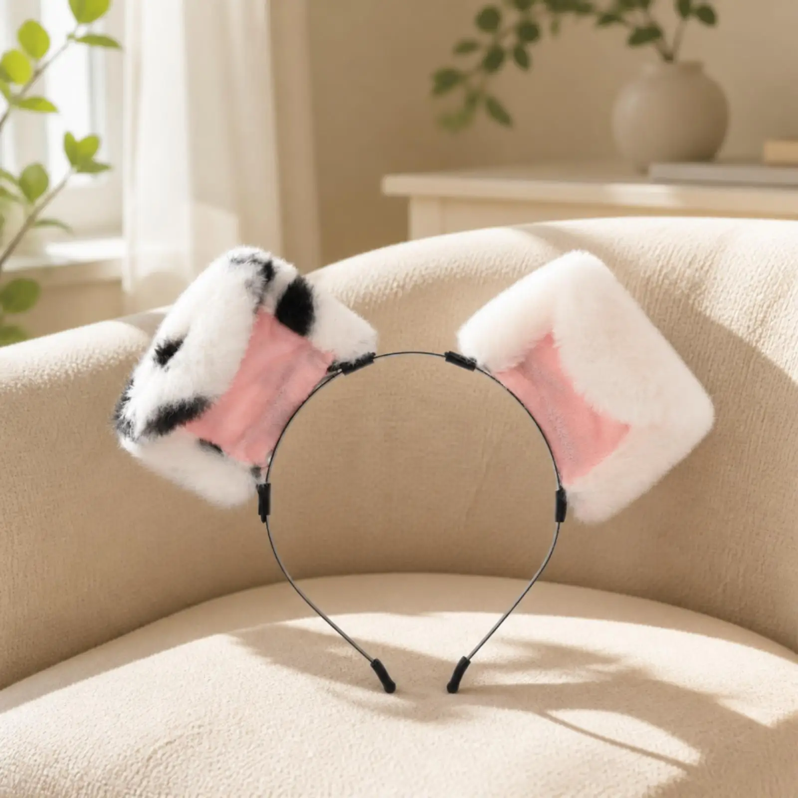Furry Ear Headwear Plush Dog Ears Headband Costume Accessory for Cosplay Party Dress Up Playful Animal Style