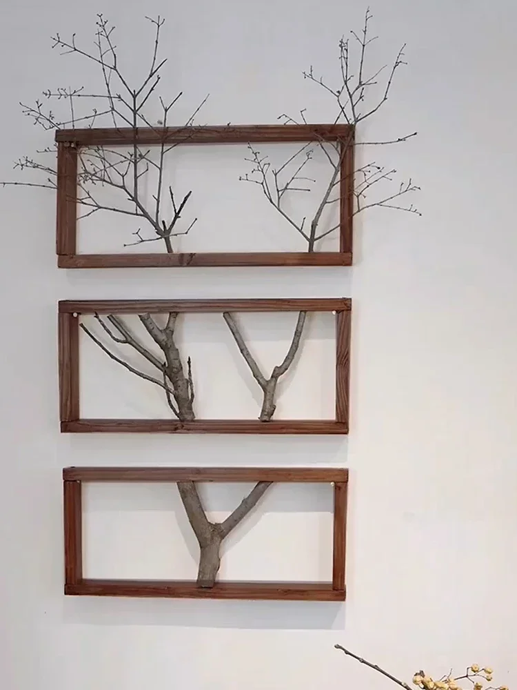 سجل الرياح اللوحة الزخرفية B & B خلفية الجدار الشنق اللوحة مطعم وابي الرياح الجدار الديكور قلادة حمالة صدر النباتات الخضراء #4