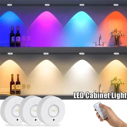 LED Night Light Wireless RGB Under Cabinet Lamp 12 Color Remote Control Type-C Rechargeable For Kitchen Room Cabinet Lighting