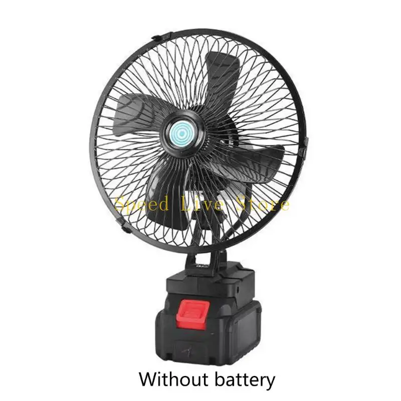 547C Compacted 8 Inch Rechargeable Workshop Fan With 180 Degree Base And Quiet Operation For Job Sites Hot Weather