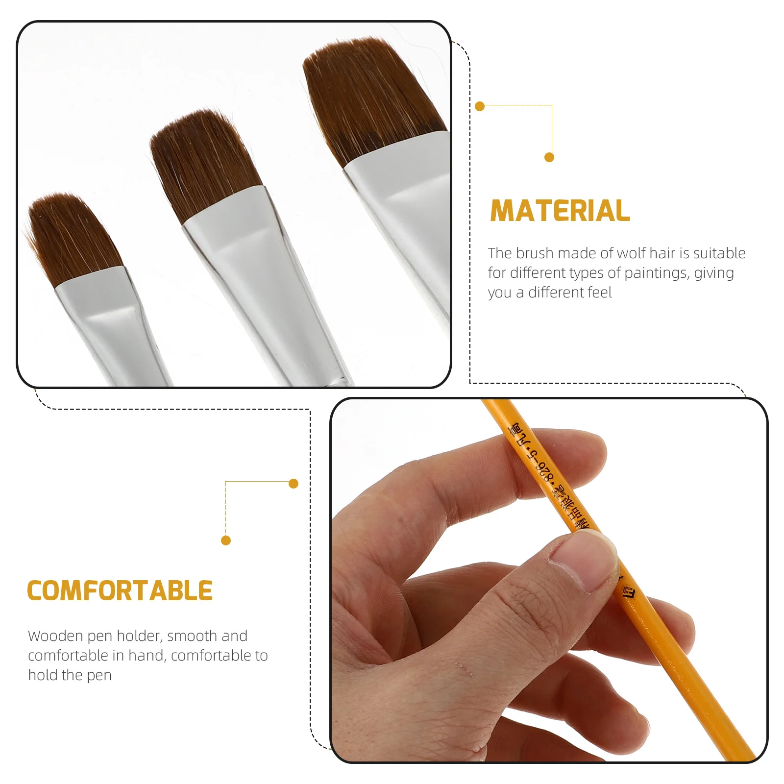 

6Pcs Oil Painting Brushes High Durability Multi-Function Art Tools for DIY Craft Kids Students Painting Accessories
