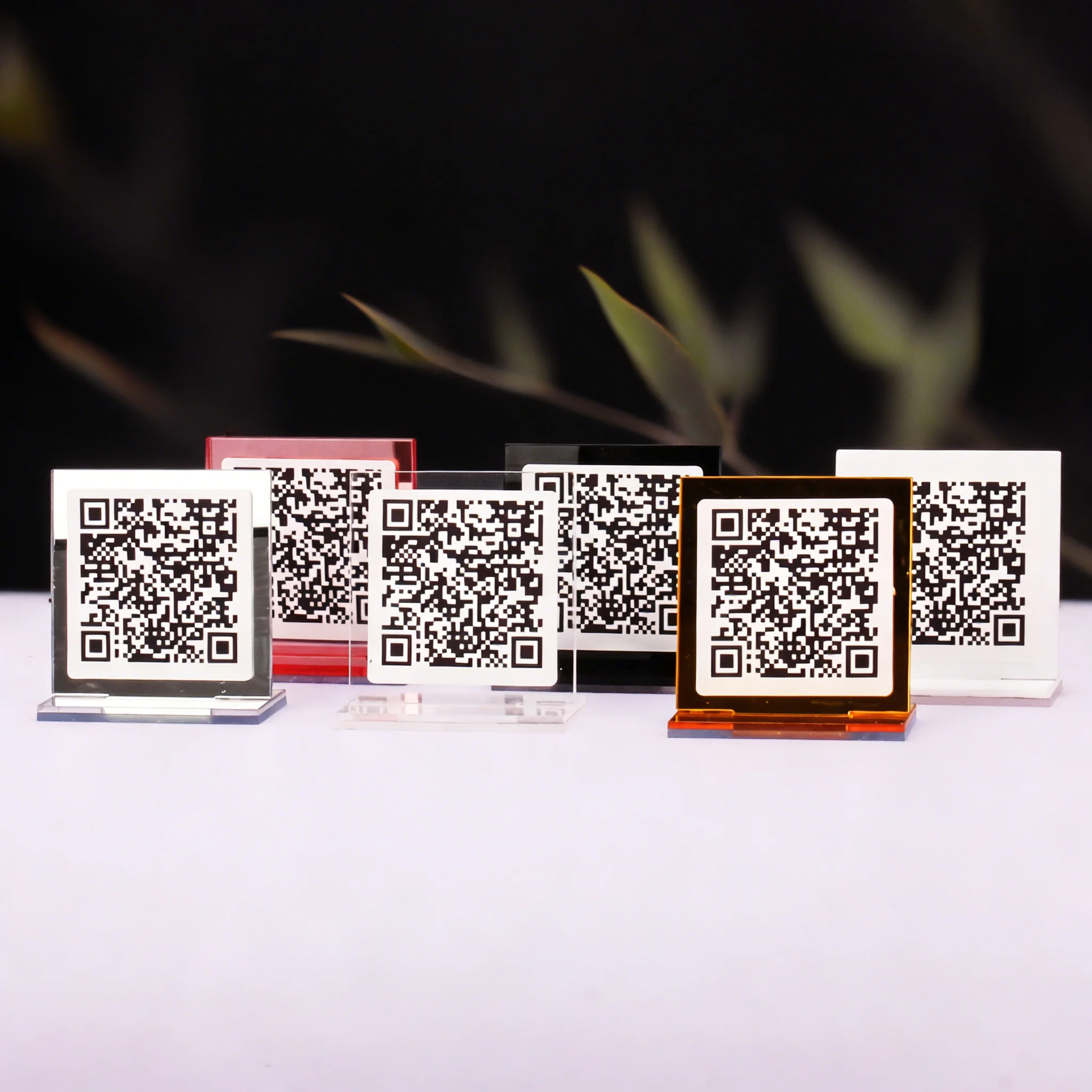 Custom Acrylic QR Code Sign For WiFi, Payment, Social Media, Reviews & Digital Menu – Clear Desktop Plaque For Cafe, Restaurant