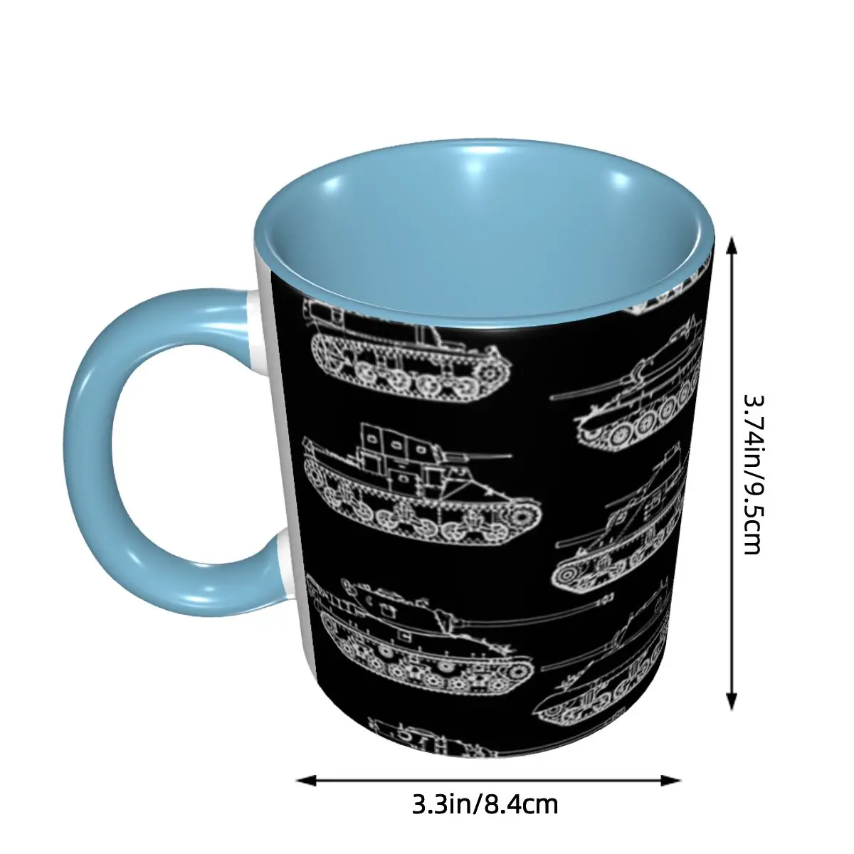 US Tanks Of World War II Mug Funny Ceramic Coffee Cups Tea Mugs Milk Cup Drinkware Gifts for Woman Man