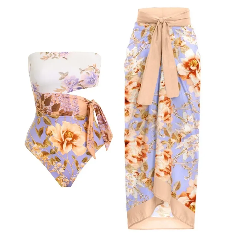2026 New Sexy Ruffle Bikini Set Printed Brazilian Biquini Women Swimwear Skirt Bathing Suit Girls Summer Beachwear Dress
