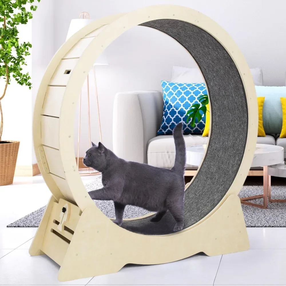 Pets Cat Exercise Wheel - Low-Noise Cat Wheels for Indoor Cats Fitness & Health - Suitable for Most Cats Plush Toys Pet Supplies