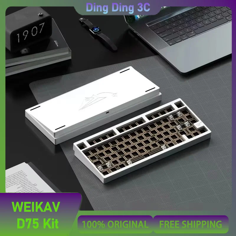 Kit de teclado Weikav D75, teclados mecánicos, soporte Rgb, teclado de Pc inalámbrico de 3 modos de aleación de aluminio personalizado intercambiable en caliente